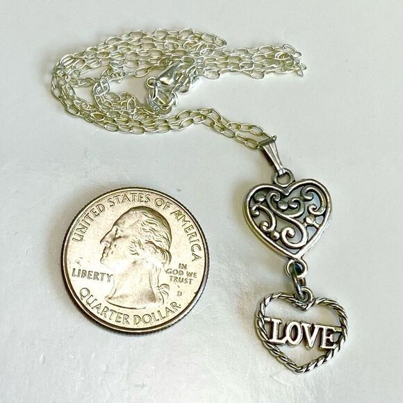 AVM Sterling 925 Silver LOVE in a Heart Necklace - Picture 6 of 9